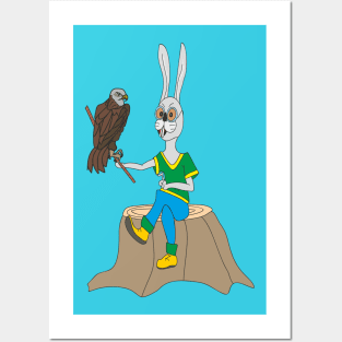 Rabbit and Falcon Posters and Art